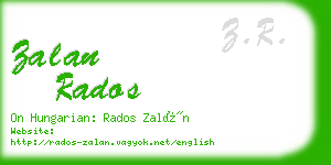 zalan rados business card